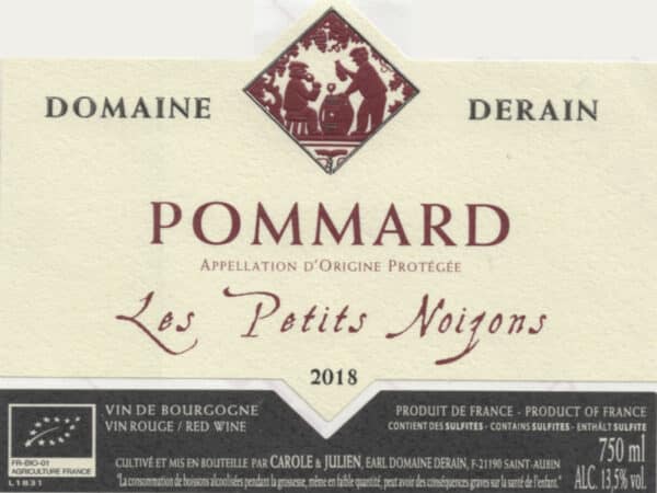 Pommard Les Petits Noizons rouge 2018 du domaine Dominique Derain