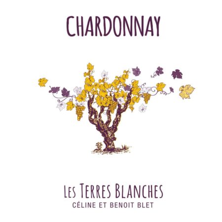 "Chardonnay" issus du cépage homonyme et élaboré par le domaine "Les Terres Blanches" à Oiron dans la Loire