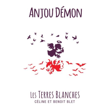 "Anjou Démon" issus du cépage Cabernet Franc et élaboré par le domaine "Les Terres Blanches" à Oiron dans la Loire